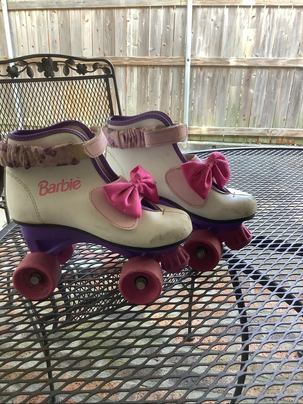 Barbie White, Pink & Purple Girls Quad Roller Skates